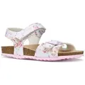 Geox J ADRIEL GIRL Sandale Kinderschuh mit Klettverschluss, Größenschablone zum Download silberfarben 27 EU