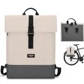 LARKSON Fahrradtaschen für Gepäckträger Damen & Herren Sand Grau - Tammo Bike - 2 in 1 Fahrrad Tasche Rucksack & Gepäckträgertasche Hinten - Wasserabweisend