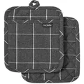 ladelle Topflappen Eco Check 2tlg. Baumwolle Schwarz