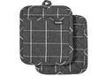 Ladelle Eco Check 2er Set Topflappen, anthrazit