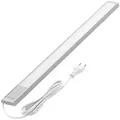 Oktaplex lighting LED Unterbauleuchte flach Unterbauleuchte Küche LED 57,5cm Alu 730lm 10,4W, LED, warmweiß, 3000K Unterschrankleuchte Küche mit Schalter silberfarben 4,90 cm x 57,50 cm x 1,43 cm