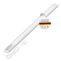 Oktaplex Riva Unterbauleuchte Küche LED flach warmweiß 57,5cm 730lm Küchenlicht mit Schalter 10,4W 230V Unterschrankleuchte silber