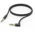 HAMA Aux-Kabel 3,5 mm Klinke - 3,5 mm Klinke, 90ø Winkelst. 1,0 m, Schwarz