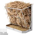 VEVOR Heuraufe Vieh, 610 x 297 x 584 mm, 2-in-1-Futterautomat für Heu & Getreide, Wandraufe mit Futterschale, Futtertrog für Ziegen, stabile Futterraufe aus Stahl für Schafe & Pferde, Futterspender