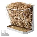 VEVOR Heuraufe Vieh, 610 x 297 x 584 mm, 2-in-1-Futterautomat für Heu & Getreide, Wandraufe mit Futterschale, Futtertrog für Ziegen, stabile Futterr