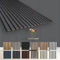 Hexim Wanddekoobjekt AP05 (Akustikpaneele 278x60cm - flexible Lamellenwand Holz MDF Wandpaneele Lamellenverkleidung Wandverkleidung Innendekoration schalldämmend (1 Paneel / 1,67 m² Black Lead - AP05), AP05 - Black Lead