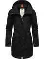 Ragwear Damen Übergangsjacke leichte Jacke lang mit Kapuze Canny Black24 Gr. L