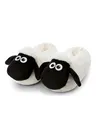 Hausschuhe Shaun das Schaf 40-43 (L) - weiß - Warme Kuscheltier Hausschuhe aus Plüsch für Kinder und Erwachsene, Tier-Schuhe mit Anti-Rutsch Sohle, Slippers