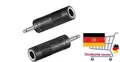 2  x  Adapter, Klinkenstecker Mono 3,5mm auf Klinkenkupplung Mono 6,3mm
