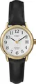 Timex Damen Weiße Schwarze Lederarmbanduhr T2H341 Uhr