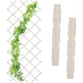 Relaxdays Rankgitter 3er Set Tannenholz Weiß Ausziehbar Wandmontage 180 cm x 90 cm x 1,5 cm