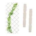 Relaxdays Rankgitter ausziehbar, 3er Set, Rankhilfe Kletterpflanzen, 180x90 cm, Garten, Balkon, Terrasse, Holz, weiß