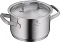 WMF Kochtopf Gourmet Plus, Cromargan® Edelstahl Rostfrei 18/10 (2-tlg), wärmeduzierende Hohlgriffe, Innenskalierung, breiter Schüttrand