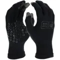 PRO FIT Unterziehhandschuhe, Merino-Wolle Handschuh mit Silikonnoppen, schwarz (1, Paar) Touchscreen-fähig, sicherer Griff, atmungsaktiv, Silikonnoppen schwarz 5