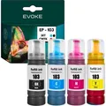 4x Druckerpatronen Tintenpatrone für Epson 103 | Schwarz + Farbe Satz | Ersatz für EcoTank L3251 L3250 L3150 L3151 L3260 L3256