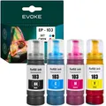 EVOKE 103 XL Patronen Set kompatibel zu Epson EcoTank L3251 L3250 L3150 L3151 L3260 L3256 (CMYK Set) 27000 Seiten 280 ml