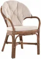 Krines Home Armlehnstuhl Klassischer Korbsessel Rattansessel Korb-Stuhl aus Natur-Rattan, gestäbt