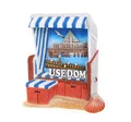 Usedom Insel Ostsee Strandkorb Poly Souvenir Magnet Germany Neu