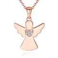 Schutzengel Kette Anhänger Damen Rosegold Silber 925, Mutter Tochter Kette Mama, Schutzengel Taufe Glücksbringer Engel Halskette Mädchen Kinder, Kommunion Schulanfang Schulkind Geschenke Mädchen