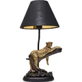 Kare Design Tischlampe Relax Leopard Schwarz/Gold, Tischleuchte, Schreibtischlampe, Nachttischlampe, Dekoleuchte, Leuchtmittel nicht inklusiv, 49,5x27,5x26cm