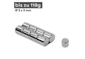 MaajeeKuto Magnet Neodym Magnet Ø2x3 mm N42 – Scheibenmagnet 118 g Haftkraft (50-St)
