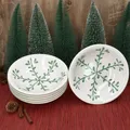 6x Wald grün Suppenteller 400ml tiefe Teller Pasta Salat Dessert Weihnachten