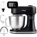 LEHMANN Multifunktions Küchenmaschine mit Display, 12 Geschwindigkeiten, Fermentationsfunktion mit Heizfunktion, integrierte Waage, Timer, Knetmaschine mit 3 Rühreinsätze und 5L Rührschüssel