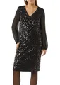 Comma Kurzes Paillettenkleid mit Chiffon-Ärmeln