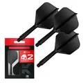 Target Darts K Flex Integrierter Dart-Flug und -Schaft, Nr. 2 Schwarz (Mittelstufe) | 3er-Pack K-Flex – Nr. 2, Präzisionsgeformte 2-in-1-Dart-Flüge und -Dart-Schäfte | Professionelles Dart-Zubehör