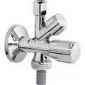 Schell Kombi-Eckventil COMFORT 1/2'' x 3/8'' x 3/4'' - selbstdichtend, mit Fettkammer Oberteil + Rückflussverhinderer - chrom