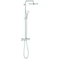 Duschsystem Tempesta 250 26670_1, mit Thermostatbatterie, Wandmontage, Kopfbrause Tempesta 250, weiße Rückseite, Strahlart: Rain, Handbrause Tempesta 110, 2 Strahlarten, Water Saving, Maximaler Durchfluss (bei 3 bar): 8.5 l/min, chrom