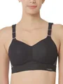 Triumph Damen Sport-BH Triaction Hybrid Lite P EX, ohne Bügel, Gepolstert, 85B, Schwarz