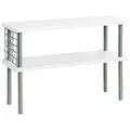 Kesper® | Küchen-Regal, Material: FSC®-Zertifiziert - MDF & Metall, Maße: 55x20x38 cm | mit Drahtgitter & 3 Haken | Zusätzliche Ablage für Gewürze & Küchenutensilien, Farbe: Weiß, Grau | 27836