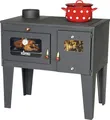Kaminofen mit Backfach und Herdplatte Alegra 93933 6 kW Kamin Mehrfachbelegung Holzofen Ofen Holz Holzherd Küchenhexe Kochplatte Küchenofen