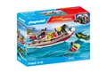 Playmobil® PLAYMOBIL City Action Feuerwehrboot mit Aqua Konstruktions-Spielset