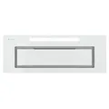 GLOBALO Dunstabzugshaube, Einbauhaube für Küche, Flachlüfter, mit Beleuchtung, Einbaubreite 80 cm, Gehärtetes Glas und Lackierter Stahl, Silentio 80.2 White, Weiss