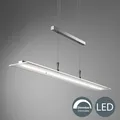 B.K.LICHT LED Pendelleuchte, silber (silberfarben), 4, H: 175cm, Leuchten, Hängeleuchte, LED, dimmbar, inkl. 20W 1600lm 3000K, höhenverstellbar, LED Pendelleuchte