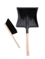 Garronda Reinigungsbürsten-Set Kehrschaufel Metall mit Holzgriff Set mit Handbesen GD-0010, (Kehrschaufel Metall/Holz und Handfeger Set, 1-tlg)