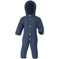 Engel Naturkleidung Overall (1-tlg) Baby Fleece Overall mit Kapuze aus Bio Merinoschurwolle blau 86/92