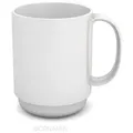 Ornamin Kinderbecher Kleiner/Großer Henkelbecher, Tasse, Kunststoff, Bisphenol-A-frei, Stapelbar weiß 320 ml | 10 cm