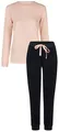 BY LOUISE Damen Schlafanzug Frottee Langarm 2-teilig Pyjama Baumwolle rosa Gr.XL