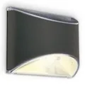 Solar LED Wandleuchte Außen Solarlampe IP44 Dämmerungssensor Anthrazit 10cm