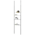 CARO-Möbel Teleskop Badregal DUNJA Standregal Allzweckregal höhenverstellbar 250-280 cm 3 Ablagen 1 Korb verchromt - Silber