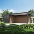 Weide WPC Wand für Carport | 5,3 Meter | 28 mm dick mit Verstärkungsstange