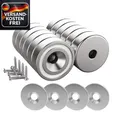 Magnetpro Neodym Topfmagnete 12 kg Kraft mit Schrauben und Stahlkissen fürMontag