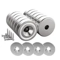 Magnete 12 Stück Kraft 10 KG Rund Senkkopf Topfmagnet 20x7 mm mit Schrauben
