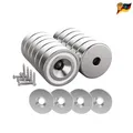 Magnetpro Countersunk Pot Magnet 4 Stahlkissen 10 kg 20 x 2