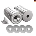 Magnetpro 12 Stück Magnete 10 KG Kraft 20 x 7 mm mit Loch und Kapsel,