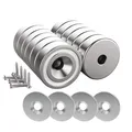 Magnetpro 12 Stück Magnete 10kg 20x7mm Senkkopf Topfmagnet Schrauben Stahlkissen