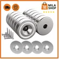 Magnete 12 Stück 10 kg Kraft 20x7 mm mit Loch Neodym Tafel Pinnwand Werkstatt